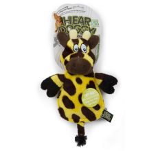 HEAR DOGGY!® Flattie Giraffe with Chew Guard Technology™ and Silent Squeak Technology™ Plush Dog Toy