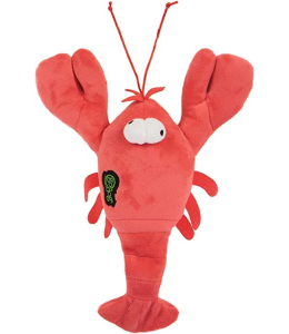 goDog Action Plush Lobster with Chew Guard Technology Animated Squeaker Dog Toy