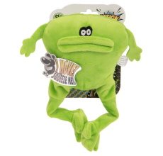 goDog Action Plush Frog with Chew Guard Technology Animated Squeaker Dog Toy