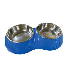 Nutrapet Double Dinner Bowl, Blue Small