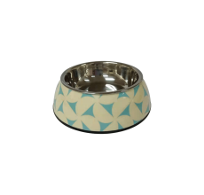 Nutrapet Applique Melamine Round Bowl Blue & Jasmine Medium