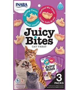 INABA Juicy Bites Shrimp & Seafood Mix Flavor 33.9g /3 pouches per pack