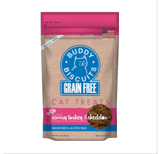 Buddy Biscuits Grain Free Cat Treats with Savory Turkey & Cheddar - 3 oz