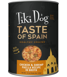 Tiki Dog Taste of Spain! Chicken & Shrimp Paella 12oz can