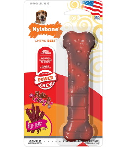 Nylabone Power Chew Textured Bone, Beef Jerky Wolf