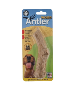 Pet Qwerks Smoked Cheese Wood Antler Nylon