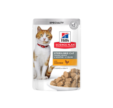 Hill's Science Plan Sterilised Adult Cat Wet Food with Chicken Pouches - 85g
