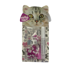 NutraPet Plushy Paws Nail Caps Dual Magenta | White #52 Medium