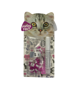 NutraPet Plushy Paws Nail Caps Dual Magenta | White #52 Medium