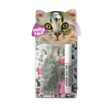 NutraPet Plushy Paws Nail Caps Laser Silver Glitter #71 Small