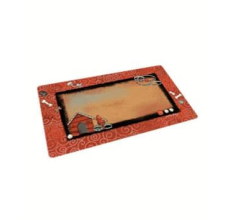 Drymate Dog Bowl Place Mat Stripe Border White Dog House 12x20cm
