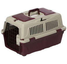 Nutrapet Dog Cat Carrier Box Closed Top Dark Red L55CmsX W33Cms X H30 Cms
