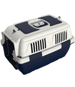 Nutrapet Dog Cat Carrier Box Closed Top Dark Blue L57CmsX W37Cms X H35 Cms