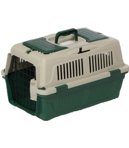 Nutrapet Dog Cat Carrier Box Closed Top Dark Green L57Cms X W37Cms X H35 Cms