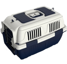 Nutrapet Dog Cat Carrier Box Closed Top Dark Blue L63Cms X W41Cms X H40 Cms