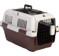 Nutrapet Dog Cat Carrier Open Grill Top Dark Red Box L50Cms X W33Cms X H29 Cms
