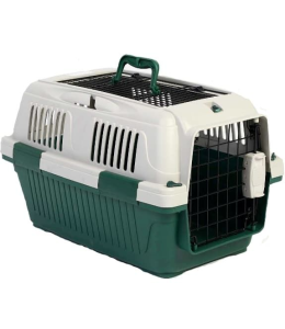 Nutrapet Dog Cat Carrier Open Grill Top Dark Green Box L50Cms X W33Cms X H29 Cms