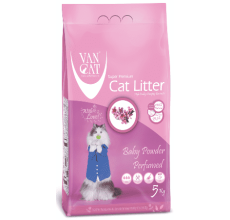 Van Cat White Bentonite Clumping Cat Litter Baby Powder 5Kg