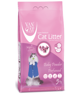 Van Cat White Bentonite Clumping Cat Litter Baby Powder 5Kg