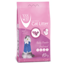 Van Cat White Bentonite Clumping Cat Litter Baby Powder 10Kg