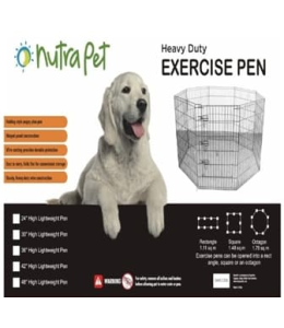 Nutrapet High Lightweight Exercise Pen- Black Powder Coated 42 andInches