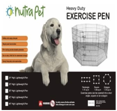 Nutrapet High Lightweight Exercise Pen- Black Powder Coated 24 andInches