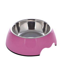 Nutrapet Melamine Round Bowl Mexican Pink M:17.5 * 6.5Cms 350/ml 11.8oz