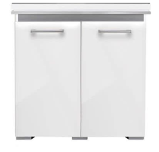 Aqua One Cabinet 135 Only - 80w x 42d x 50cm White Gloss With Grey