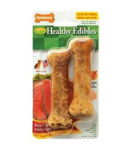 Nylabone Healthy Edibles Longer Lasting Roast Beef Twin Pack Blister Card Petite