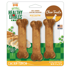 Nylabone Healthy Edibles Longer Lasting Chicken Triple Pack Blister Card Regular
