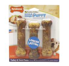 Nylabone Healthy Edibles Puppy Sweet Potato & Turkey 3 count Blister Card RegulaR