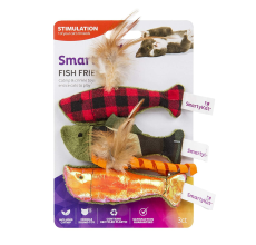 SmartyKat® Fish Friends™ Set of 3 Crinkle, Feather and Catnip Cat Toys