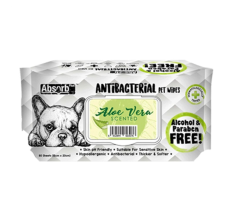 Absolute Pet Absorb Plus Antibacterial Pet Wipes Aloe Vera 80 sheets