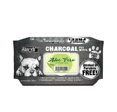 Absolute Pet Absorb Plus Charcoal Pet Wipes Aloe Vera 80 sheets