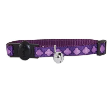 Petmate Ribbon Overlay Cat Collar 3/8"X8-12" Arabesque Purple