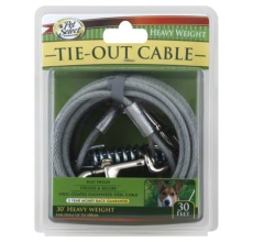 Four Paws Vinyl Coated Steel Cable Dog Tie Out - Heavy Weight 30 ft.