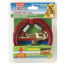 Four Paws Vinyl Coated Steel Cable Dog Tie Out - Medium Weight 15 ft.