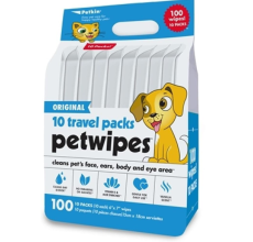 PETKIN Travel Pack Pet Wipes- 100 Ct
