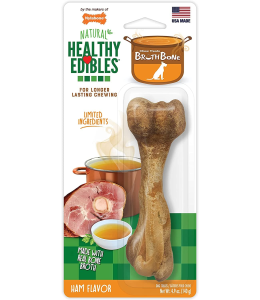 Nylabone Healthy Edibles Bone Broth Ham flavor 1 count Large