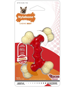 Nylabone Power Chew Double Bended Bone Bacon (all Nylon) Wolf