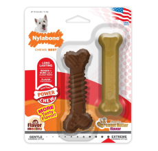 Nylabone Beefy Twin Pack, Beef Jerky & Chicken Regular