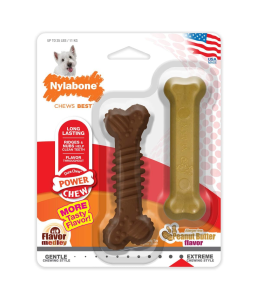 Nylabone Beefy Twin Pack, Beef Jerky & Chicken Regular