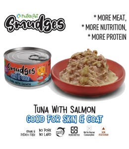 Smudges Adult Cat Tuna Flakes With Salmon in Soft Jelly 80g