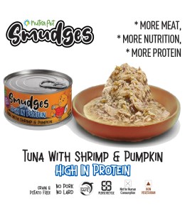 Smudges Adult Cat Tuna Flakes With Shrimp & Pumpkin in Gravy 80g