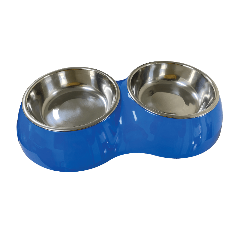 Nutrapet Double Dinner Bowl, Blue Small