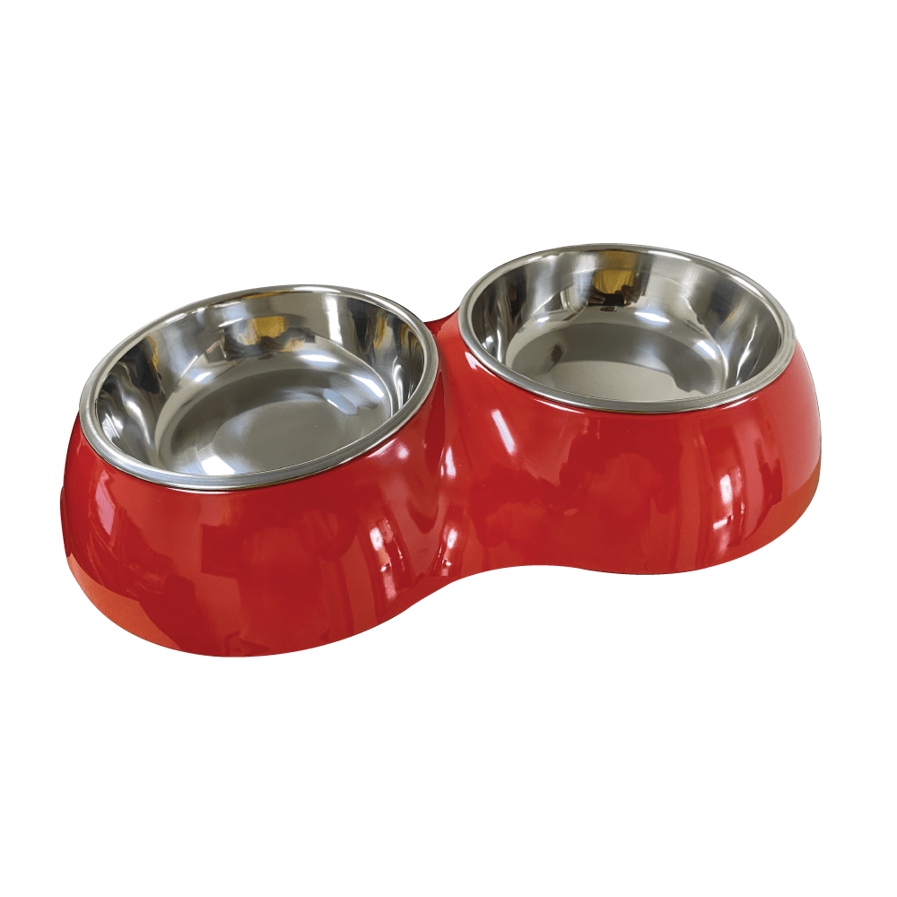 Nutrapet Double Dinner Bowl, Red Small