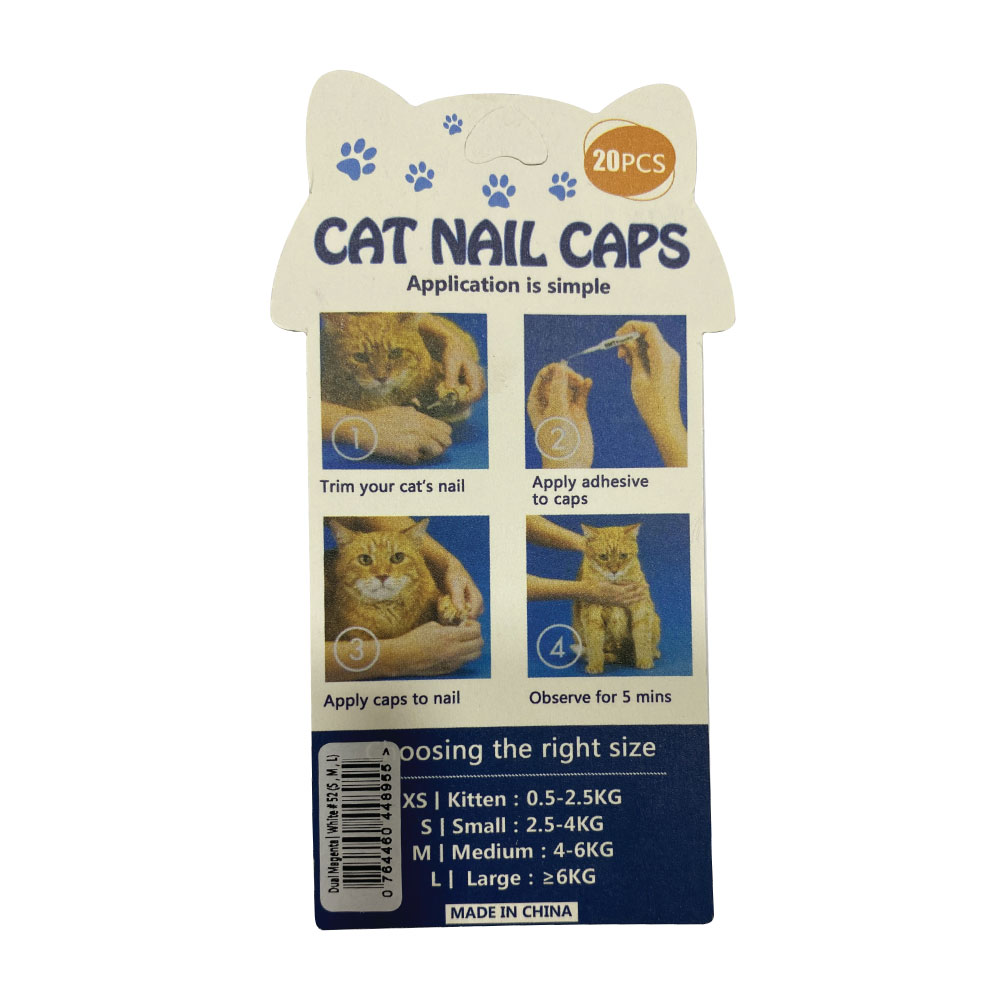 NutraPet Plushy Paws Nail Caps Dual Magenta | White #52 Medium