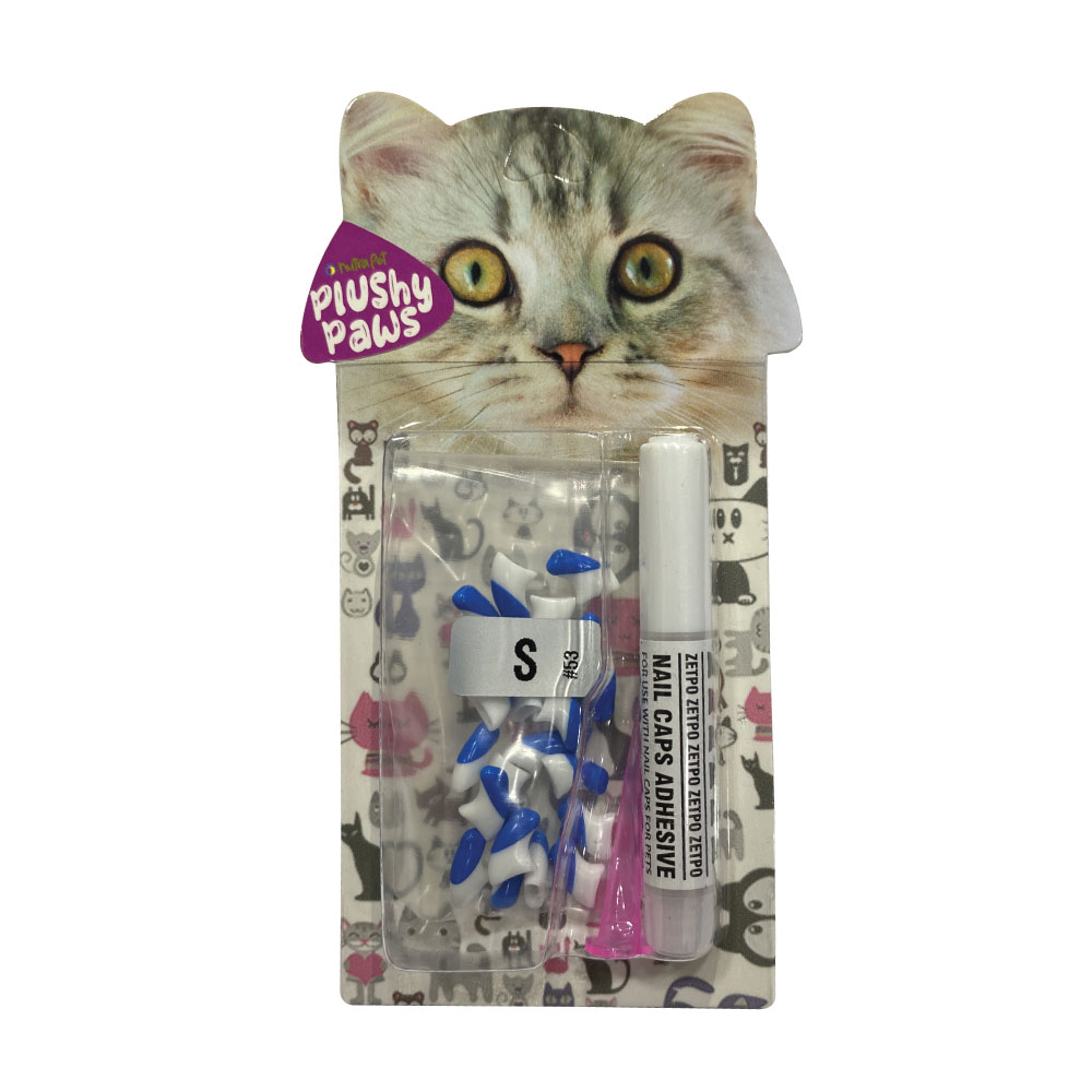 NutraPet Plusy Paws Nail Caps Dual Blue | White #53 Small