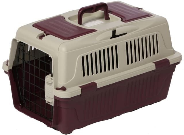 Nutrapet Dog Cat Carrier Box Closed Top Dark Red L55CmsX W33Cms X H30 Cms