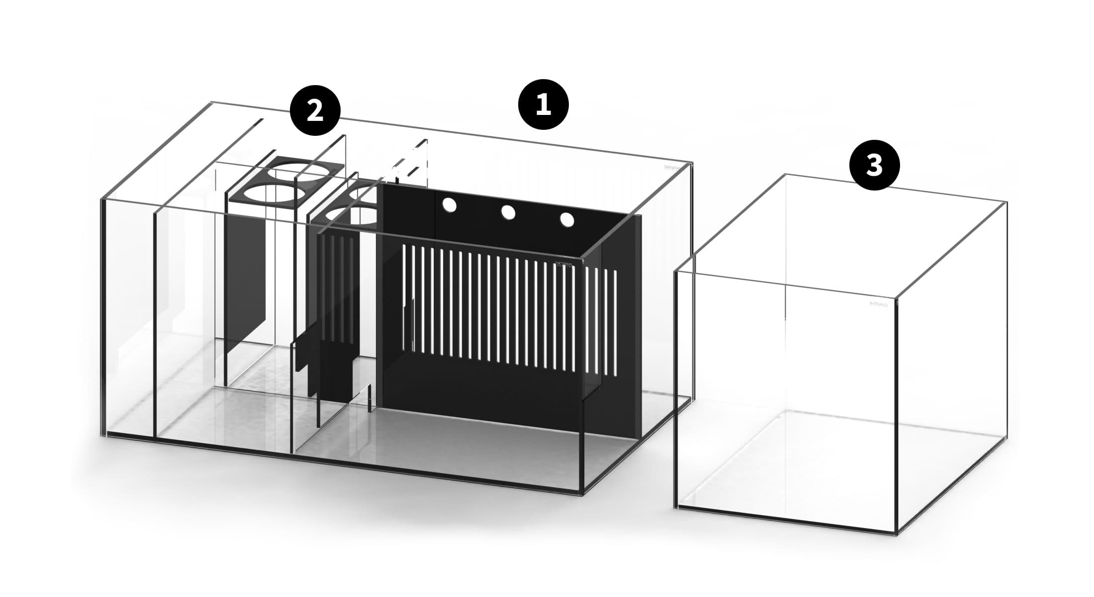 Waterbox Crystal PENINSULA 7225+ Cabinet- L 180CM X W 65CM X W 60CM-WHITE